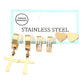 Madeline Love Clear, Gold 3Pairs - Stainless Steel Cross Drop Dangle Rhinestone Line Huggie Mini Hoop Heart Stud Earring Set - Earrings - desc