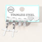 Madeline Love Clear, Rhodium 3Pairs - Stainless Steel Cross Drop Dangle Rhinestone Line Huggie Mini Hoop Heart Stud Earring Set - Earrings