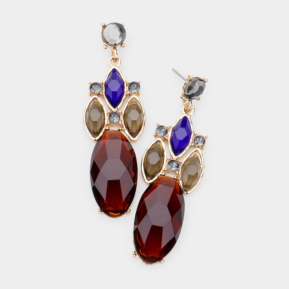 Madeline Love Brown Exotic Glass Dangle Earrings