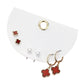 Madeline Love Burgundy, Gold 3Pairs - Quatrefoil Pearl Stud Quatrefoil Dangle Earring Set - Earrings - desc