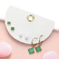 Madeline Love Gold, Green 3Pairs - Quatrefoil Pearl Stud Quatrefoil Dangle Earring Set - Earrings