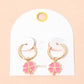Madeline Love Gold, Hot Pink Clover Charm Drop Mini Huggie Hoop Earrings