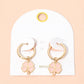 Madeline Love Gold, Pink Clover Charm Drop Mini Huggie Hoop Earrings
