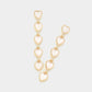 Pearl Heart Pendant Link Dropdown Earrings - Cream Gold - Earrings