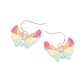 Madeline Love Multi, Silver Butterfly Charm Drop Dangle Earrings - desc