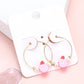 Madeline Love Pink Pearl Strawberry Cake Accented Metal Hoop Earrings