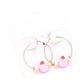 Madeline Love Pink Pearl Strawberry Cake Accented Metal Hoop Earrings - desc