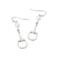 Madeline Love Cream, Rhodium Pearl Accent Horsebit Link Drop Earrings - desc