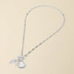 Madeline Love Rhodium Seashell Pearl Charm Toggle Paperclip Chain Necklace - Necklaces - desc