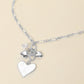 Madeline Love Rhodium Heart Pearl Embellished Drop Charm Chain Necklace - Necklaces