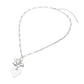 Madeline Love Rhodium Heart Pearl Embellished Drop Charm Chain Necklace - Necklaces - extra