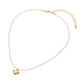 Madeline Love Cream, Gold Dainty Heart Pendant Pearl Beaded Chain Necklace - Necklaces - desc