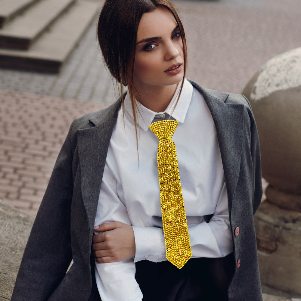 Madeline Love Gold Bling Studded Statement Tie Necklace - Necklaces