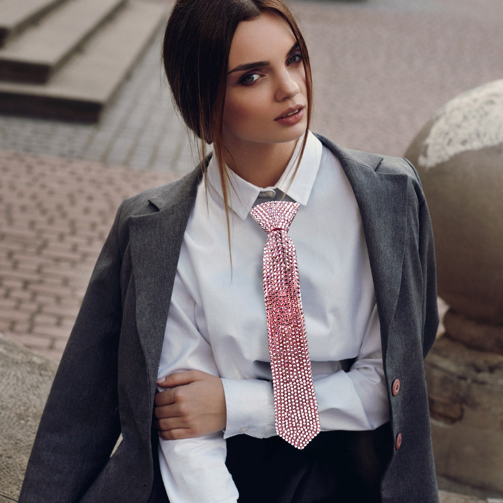 Madeline Love Pink Bling Studded Statement Tie Necklace - Necklaces