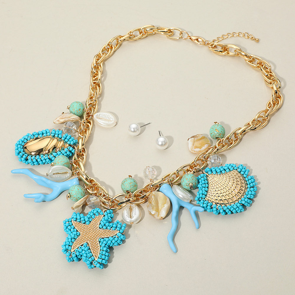 Madeline Love Gold Chunky Ocean Inspired Statement Necklace - Necklaces