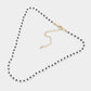 Madeline Love Black, Gold, White Faceted Beaded Necklace - Necklaces - desc
