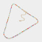 Madeline Love Gold, Multi Faceted Beaded Necklace - Necklaces - desc