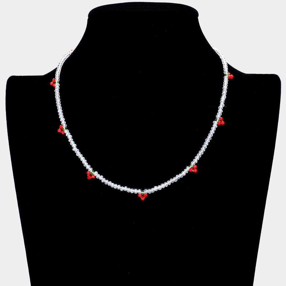 Madeline Love Red Faceted Beaded Necklace - Necklaces