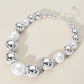 Rhodium White Chunky Metal Ball Beaded Necklace