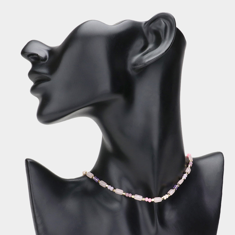 Madeline Love Gold, Pink Assorted Beaded Necklace