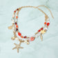 Madeline Love Coral, Gold Coastal Charm Pearl Pebble Beaded Layered Strand Statement Necklace - Necklaces - desc