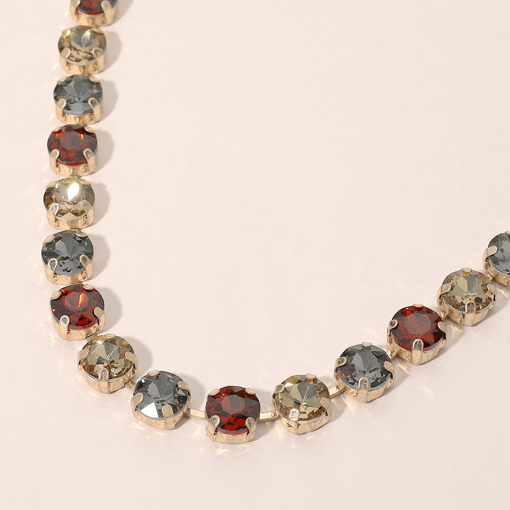 Madeline Love Black Diamond, Multi Round Stone Cluster Link Tennis Chain Necklace