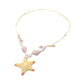 Madeline Love Pink Starfish Pendant Accent Shell Beaded Adjustable Cord Necklace - Necklaces - desc