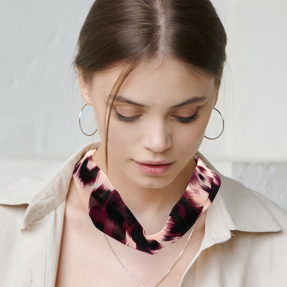 Madeline Love Purple Patterned Fabric Chiffon Necklace - Necklaces
