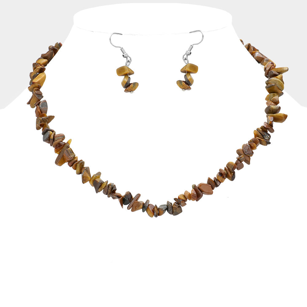 Madeline Love Brown Natural Stone Necklace - Necklaces