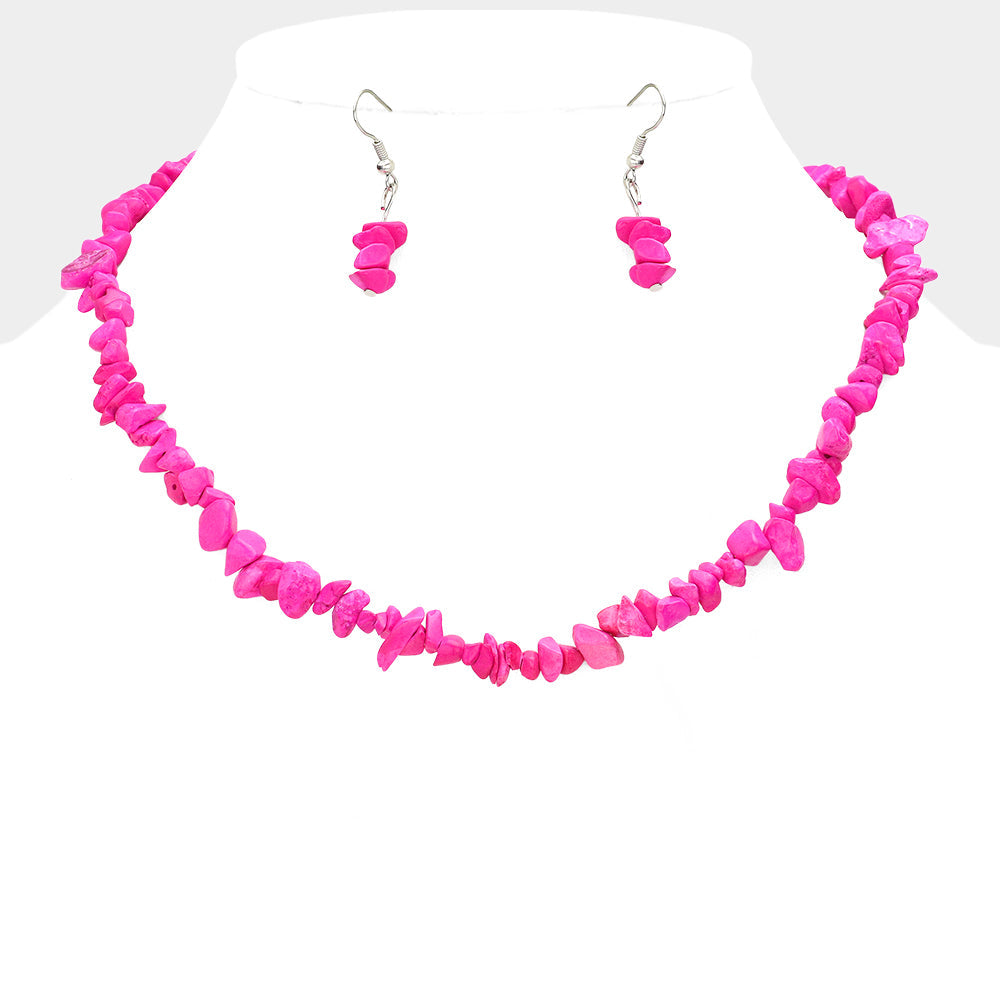 Madeline Love Fuchsia Natural Stone Necklace - Necklaces