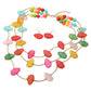 Madeline Love Gold, Multi Resin Pebble Curved Bar Beaded Layered Statement Necklace - Necklaces - desc
