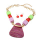 Madeline Love Gold, Multi Bold Geometric Resin Pendant Accent Statement Necklace - Necklaces - desc