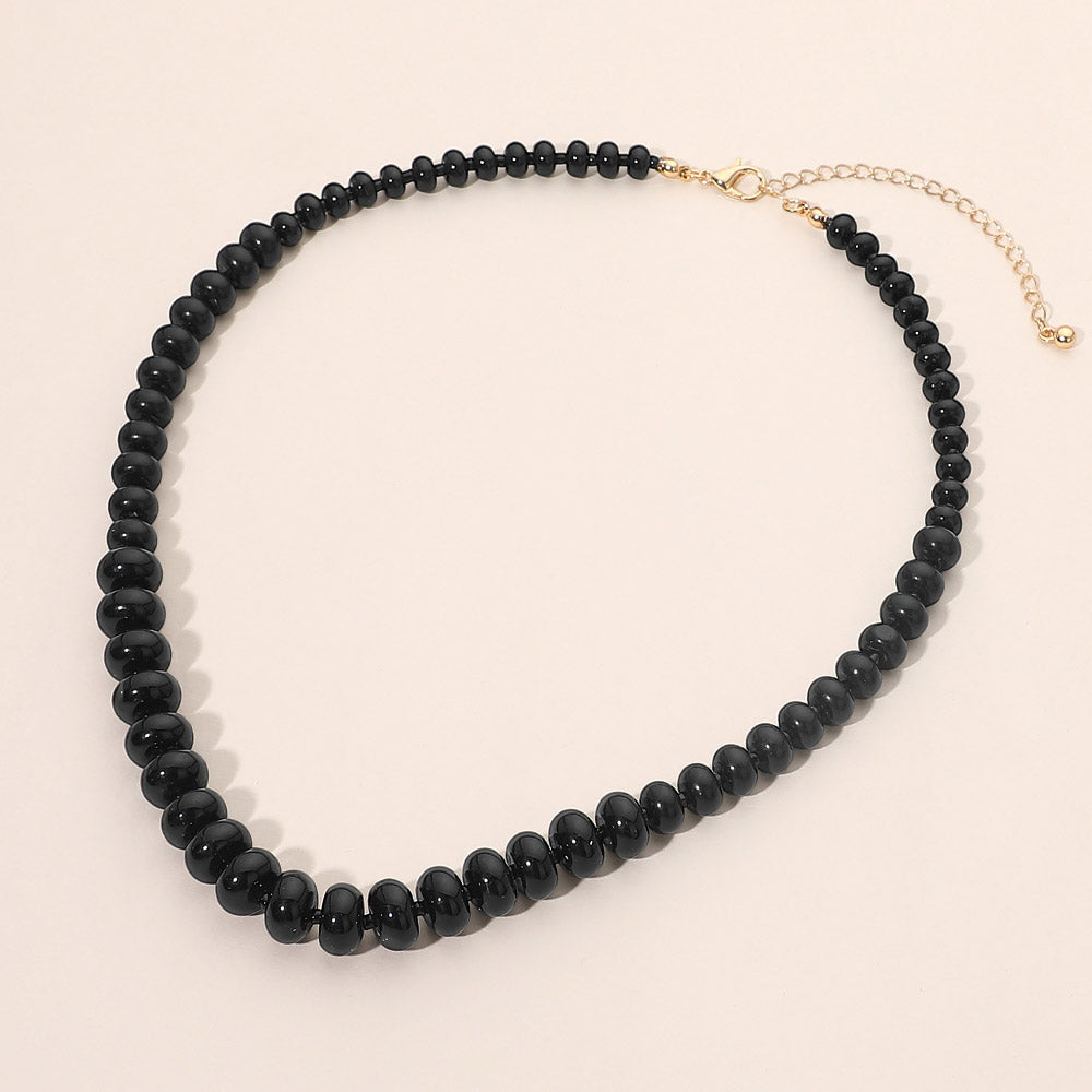 Madeline Love Black Boho Natural Stone Beaded Necklace