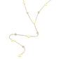 SECRET BOX_Stainless Steel Heart Charm Stone Bezel Station Y Shaped Necklace - Necklaces