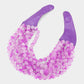 lavender chunky acrylic beaded multi-strand necklace with magnetic clasp