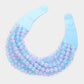 cotton candy chunky acrylic beaded multi-strand necklace with magnetic clasp