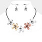 Madeline Love Three Tone Metal Flower Cord Necklace - Necklaces