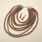 Madeline Love Brown Multi Strand Beaded Statement Necklace - Necklaces