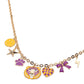 Madeline Love Gold, Purple , Yellow Gameday Animal Mascot Bow Star Heart Smile Face Bolt Charm Station Necklace - Necklaces - desc