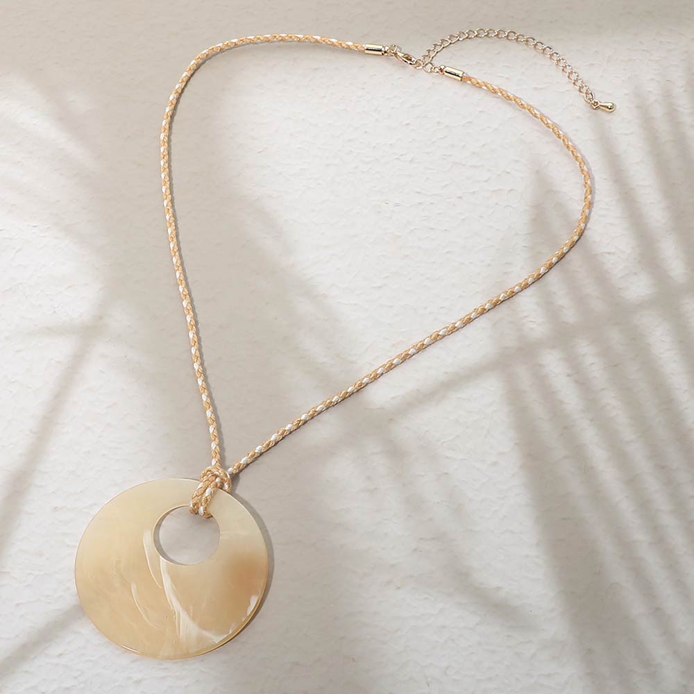 Madeline Love Ivory Resin Ring Pendant Cord Necklace - Necklaces