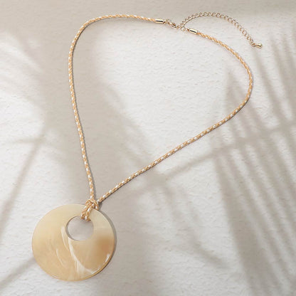 Madeline Love Ivory Resin Ring Pendant Cord Necklace - Necklaces