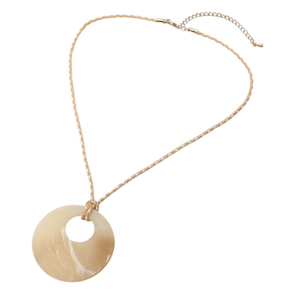 Madeline Love Ivory Resin Ring Pendant Cord Necklace - Necklaces - desc