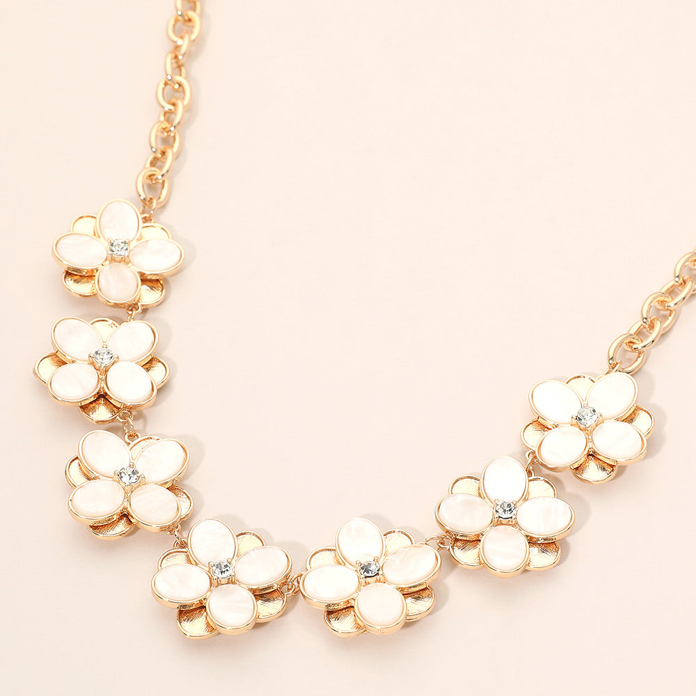 Madeline Love Gold Floral Charm Link Chunky Necklace