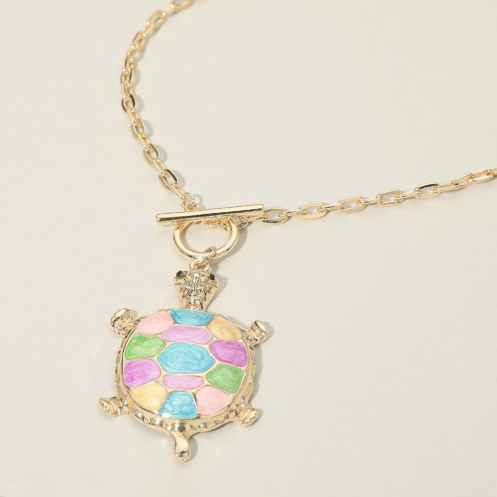 Madeline Love Multi Sea Turtle Pendant Toggle Necklace - Necklaces
