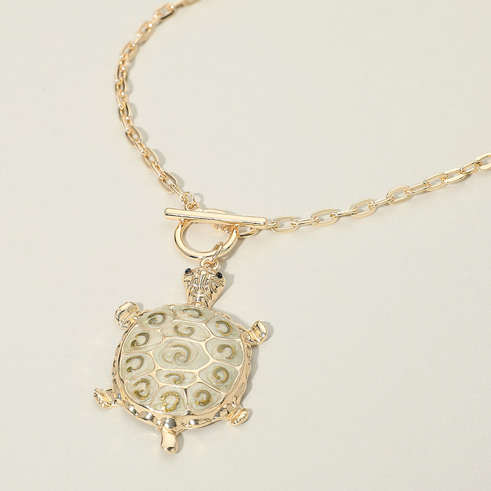 Madeline Love Neutral Sea Turtle Pendant Toggle Necklace - Necklaces