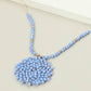 Madeline Love Blue Round Beaded Pendant Statement Necklace - Necklaces