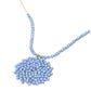 Madeline Love Blue Round Beaded Pendant Statement Necklace - Necklaces - desc