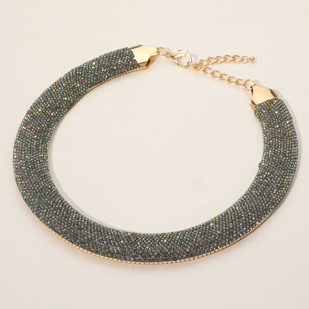 Madeline Love Gold, Hematite Rhinestone Paved Chunky Chain Necklace