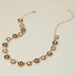 Madeline Love Topaz Round Square Stone Bezel Cluster Link Necklace