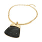 Madeline Love Black, Gold Bold Geometric Plate Pendant Accent Statement Necklace - Earrings - desc